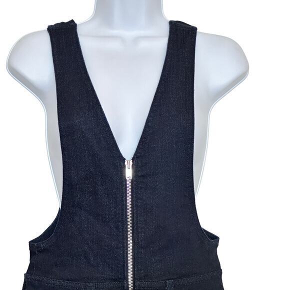 NWT 7 For All Mankind Denim Zip Front Jumpsuit Jean Overalls Dark Blue sz XS - Picture 15 of 16